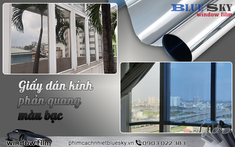 Giấy dán kính cửa sổ màu bạc silver 15 có khả năng chống nóng cách nhiệt lên đến 81% mà không làm tối không gian bên trong 