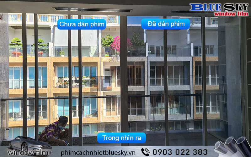 Giấy decal phản quang Silver 05 giảm chói hiệu quả, vẫn đảm bảo tầm nhìn rõ ra bên ngoài vào ban ngày