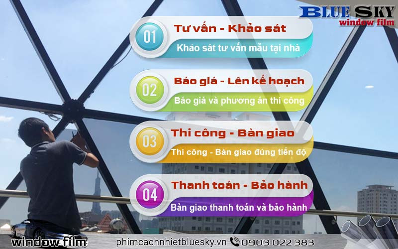 Công ty Blue Sky cung cấp dịch vụ dán phim cách nhiệt chống nóng nhà kính tại Quận 1, TP HCM